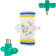 Adaptador Tomada Universal Tipo N Benjamim T 3 Entradas Transparente 10A 250V Bivolt - Complete Store® - imagem 2