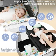 Berço Portátil 3 em 1 com Mosquiteiro, Trocador e Mobile - Conforto e Segurança até 15kg - imagem 4