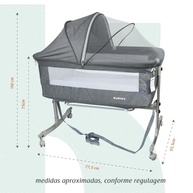 Berço Moisés Co-bed Cinza com Mosquiteiro KaBaby - Segurança e Conforto para Bebês - imagem 3