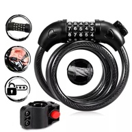 Cadeado Reforçado para Moto e Bicicleta com Senha - Cabo de Aço 1000mm x 10mm (Preto) - imagem 3