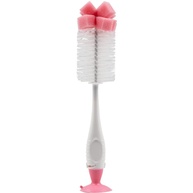 Escova para Mamadeira e Bico com Ventosa Rosa - Limpeza Fácil e Segura - imagem 1