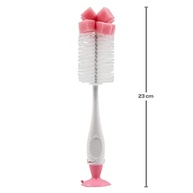 Escova para Mamadeira e Bico com Ventosa Rosa - Limpeza Fácil e Segura - imagem 3