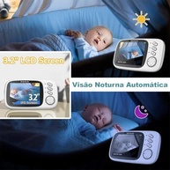 Babá Eletrônica com Câmera HD 1080p, Visão Noturna 10M, Áudio Bidirecional e Controle por App - imagem 5