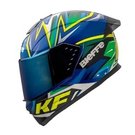 Capacete Fechado Bieffe B-12 KF Azul Metálico/Verde - Segurança e Estilo para Sua Moto - imagem 4