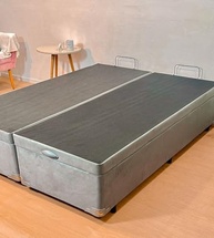 Cama Box Baú Bipartida King com Reforço Blindado e Abertura Prática em Courino Branco - imagem 5