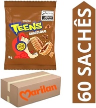 Kit 60 Sachês Biscoito Teens Chocolate Marilan 10g - imagem 2