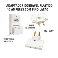 Adaptador Tomada Benjamin Dobrável 10A Bivolt 90° Branco - Organize e Conecte! - imagem 4