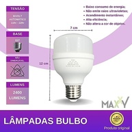 Kit 10 Lâmpadas LED Bulbo 30W Bivolt Branco Frio 6500K E27 - Iluminação Potente e Econômica - imagem 4