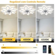 Ventilador de Teto com Luz LED e Controle por APP Tuya - 3 Cores de Luz, Bivolt, 90cm - imagem 5
