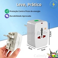 Adaptador de Tomada Universal Premium: Energia para +150 Países | Bivolt e Seguro - imagem 4