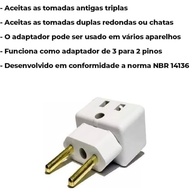 KIT 6 Adaptadores de Tomada Universal 3 Pinos Benjamin 10A/20A Bivolt Premium Dupin - imagem 4