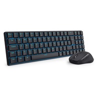Kit Redragon Office BS-8772 BK: Teclado Mecânico Low Profile e Mouse Ergonômico Sem Fio com LED Azul - imagem 1