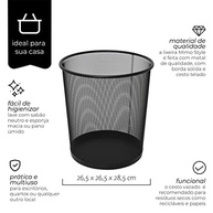 Lixeira Tela Black Mimo Style 12L - Cesto de Metal com Grade para Escritório e Quarto - imagem 3