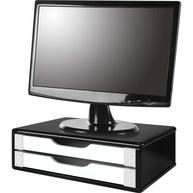 Suporte de Monitor com 2 Gavetas em MDF Black Piano - Design Moderno e Organização Inteligente - imagem 1