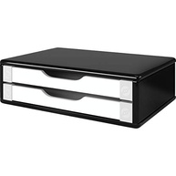 Suporte de Monitor com 2 Gavetas em MDF Black Piano - Design Moderno e Organização Inteligente - imagem 3