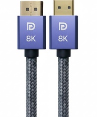 Cabo DisplayPort 1.4 8K Ultra Resistente 1.5M Blindado Trançado - Imagem Imersiva e Jogos Fluidos - imagem 1