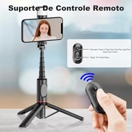Bastão Pau de Selfie Tripé H'MASTON com Luz LED e Bluetooth - Branco - imagem 5