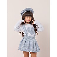 Conjunto 3 Peças para Meninas Estilosas: Salopete, Blusa e Boina - imagem 5