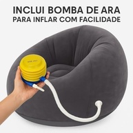 Sofá Poltrona Puff Inflável Deluxe Aveludado Gigante - Impermeável, 100kg, com Bomba Inclusa - imagem 5