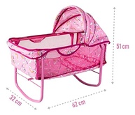 Berço Balanço para Boneca Bebê Reborn - Milano 62cm Rosa | Brinquedo Educativo com Aprovação INMETRO - imagem 3