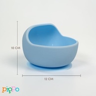Kit Bowl de Silicone Azul com Talheres Ergonômicos para Bebês | Seguro, Sustentável e Divertido - imagem 3