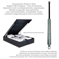 Amortecedor a Gás Nakata para Cama Box Baú Casal - Suporte 150kgf - Cinza 43cm - imagem 5