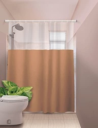 Cortina para Box Bege Visor Cristal 1,35x2,00m - Proteção Elegante e Prática para Banheiros Modernos - imagem 4