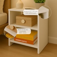 BOXFAN Mesa de Cabeceira Moderna com Nicho em MDF – Design Compacto e Funcional para Quartos Pequenos - imagem 5