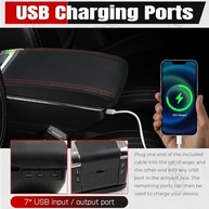Apoio de Braço Console Central com 7 Portas USB para Mini Cooper (R50-F57) - Organizador Duplo Preto - imagem 4