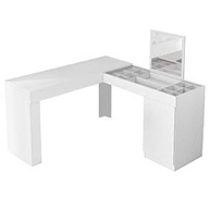 Escrivaninha com Penteadeira de Canto Star Branca – Design Moderno com Espelho e Acabamento Premium - imagem 4