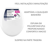 Assento Sanitário Almofadado Atlas Branco com Kit Fixação - Conforto e Estilo para seu Banheiro - imagem 4