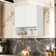 Armário Aéreo Organizador Multiuso Bela 2 Portas Branco - Solução Inteligente para Cozinha, Sala e Lavanderia - imagem 2