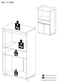 Balcão Multiuso de Cozinha Multimóveis Branco Premium – Organize com Estilo e Praticidade - imagem 4