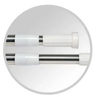 UNGROL Varão de Cortina de Banheiro Extensível 70cm a 120cm | Alumínio e Plástico Branco - imagem 4