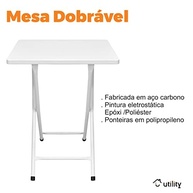 Mesa Dobrável para Bar, Restaurante e Cozinha em Aço Branco - Design Moderno e Resistente - imagem 4