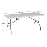 Mesa Dobrável Portátil 1,80m em Plástico Branco – Praticidade e Resistência para Qualquer Ambiente - imagem 3