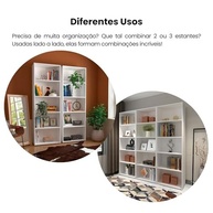 Estante Livreiro com 5 Nichos Branco MULTY - Organize com Estilo e Praticidade - imagem 5