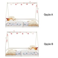 Mini Cama Infantil Montessori Casinha com Estrado Wilma - Branco Madeira - imagem 5