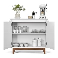 Buffet Flow 2 Portas com Prateleira Ajustável - Design Moderno em Madeira para Sala de Jantar (Branco) - imagem 2