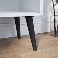 Kit com 2 Mesas de Cabeceira Retrô com Prateleira Charme - Design Elegante em Branco - imagem 5