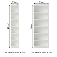 Kit Estante Livreiro Madesa 6908 + 6906 - Branco | Organize com Estilo e Qualidade - imagem 4