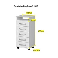 Gaveteiro Simples 1418 Ilan Branco - Organização Moderna e Estilo para Qualquer Ambiente - imagem 4