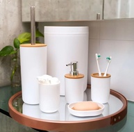 Conjunto para Banheiro Completo 6 Peças com Lixeira, Dispenser e Escova Sanitária Branco - imagem 3