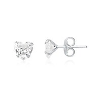 Brinco Prata 925 com Zircônia Coração - Elegância que Encanta - imagem 1