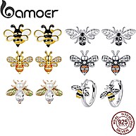 Brincos de Prata 925 Bamoer: Elegância em Forma de Abelha 🐝 - imagem 1