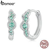 Brincos de Prata Bamoer: Elegância em Onda Verde - imagem 1