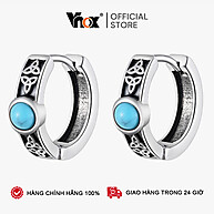 Brincos Masculinos Vintage: Zircônia Azul e Design Punk - imagem 1