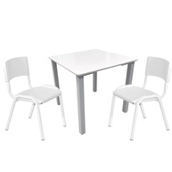 Conjunto Mesa e 2 Cadeiras Infantil Branco - Ideal para Estudos e Brinquedoteca - imagem 3