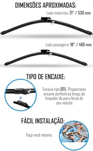 Par Palhetas Limpador Para-Brisa Agile e Montana 2011+ 21"/18" - Visibilidade Total! - imagem 5