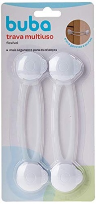 Trava Multiuso Flexível Buba Branca - Segurança Inteligente para Gavetas e Armários - imagem 2